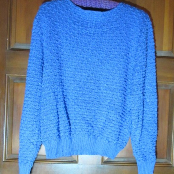 Blue BILLIE JO Scoop Neck Knotted Sweater Large - Picture 4 of 4
